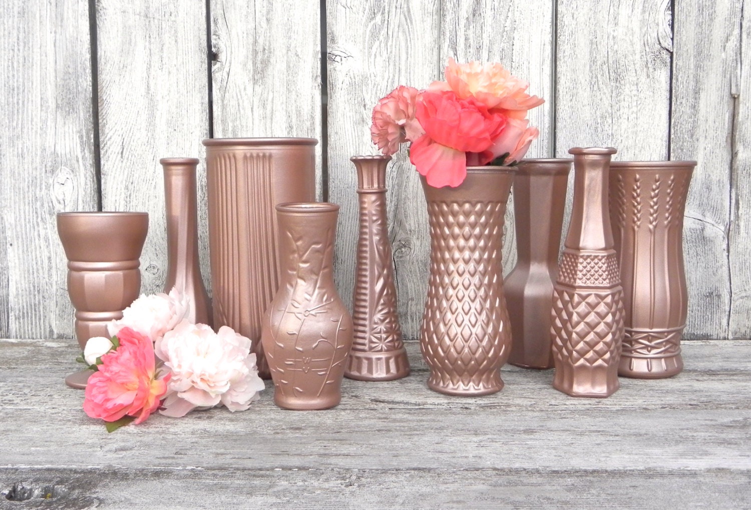 Rose Gold Metallic Painted Vase Collection for by SoFrickinCute