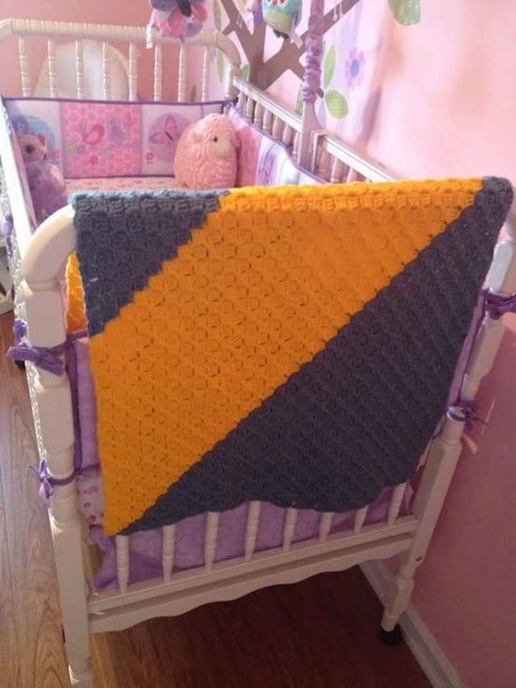 Crochet Crib size baby blanket. by TheWoolySheppard on Etsy