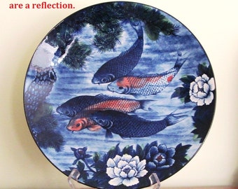 Vintage koi fish plate – Etsy