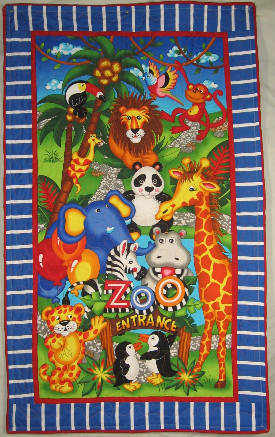 Zoo Panel Quilt Zoo Animals.