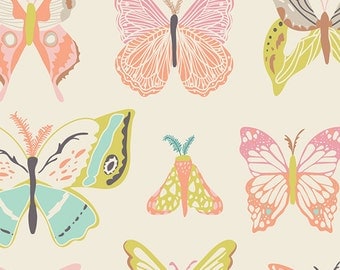 Winged Butterfly Fabric from Art Gallery Fabrics "Wingspan Melon" by Bonnie Christine. 100% premium cotton. WNG-1020