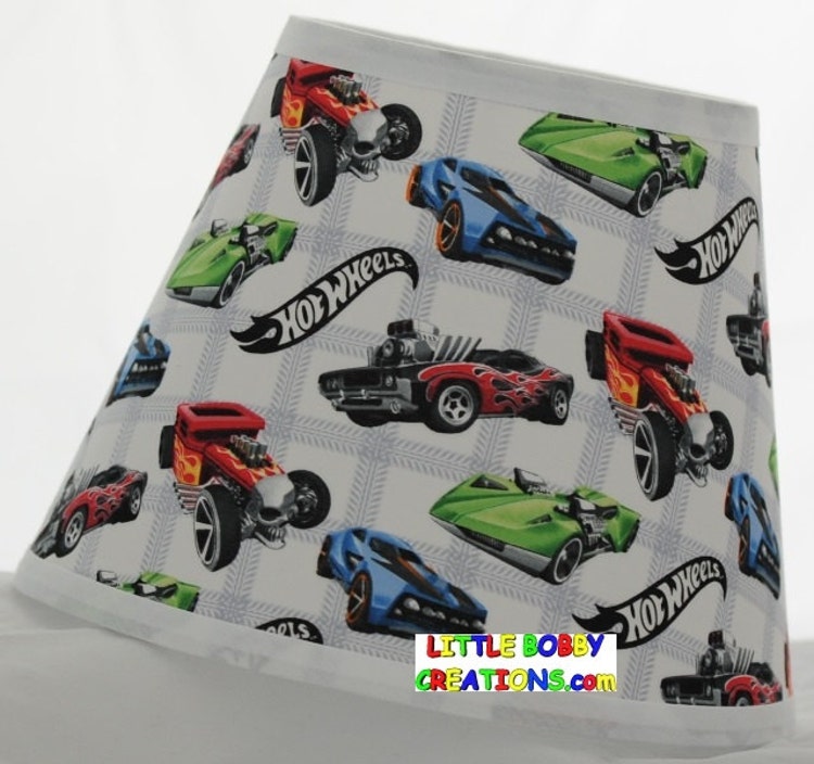 Hot Wheels Fabric Lamp Shade 10 Sizes to by LittleBobbyCreations