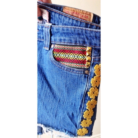 Studded Levi Shorts 6M Free Shipping in US by RockOnWear on Etsy