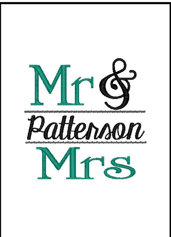 Mr And Mrs Embroidery