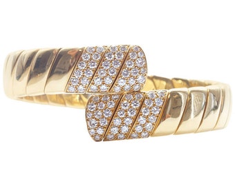 Cartier Paris Diamond Gold Cuff Bra celet ...