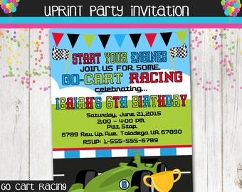 Go Cart Racing - Race Car - Go cart Party Invitation - Printable