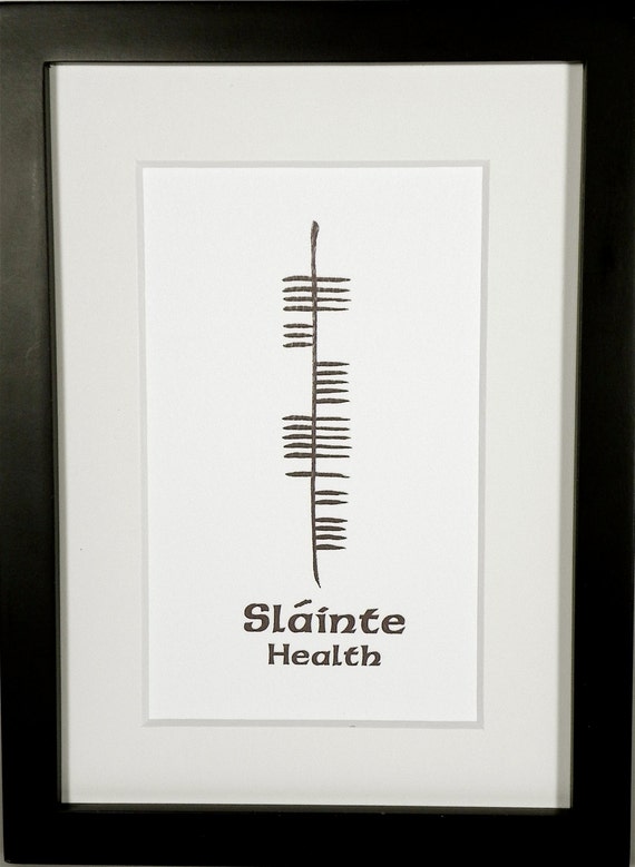 5x7 card print 5x7 Sláinte Ogham Print Health