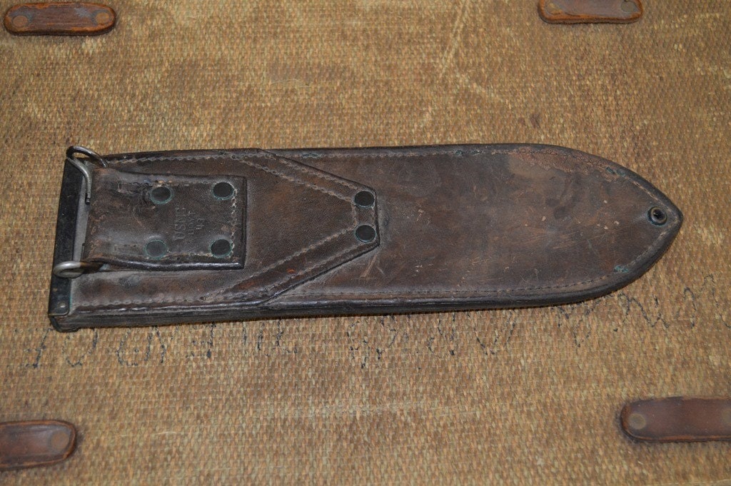 WWII WW2 USMC Bolo Knife Sheath Boyt 43 Leather by Socalledjunk