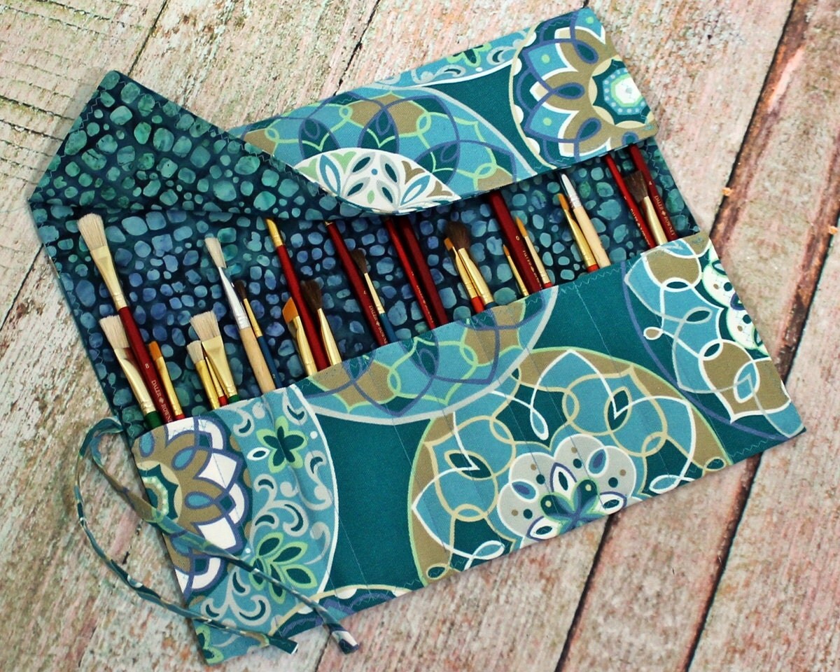 Artist Brush Roll Brush Roll Up Paint by inneedlesandstitches