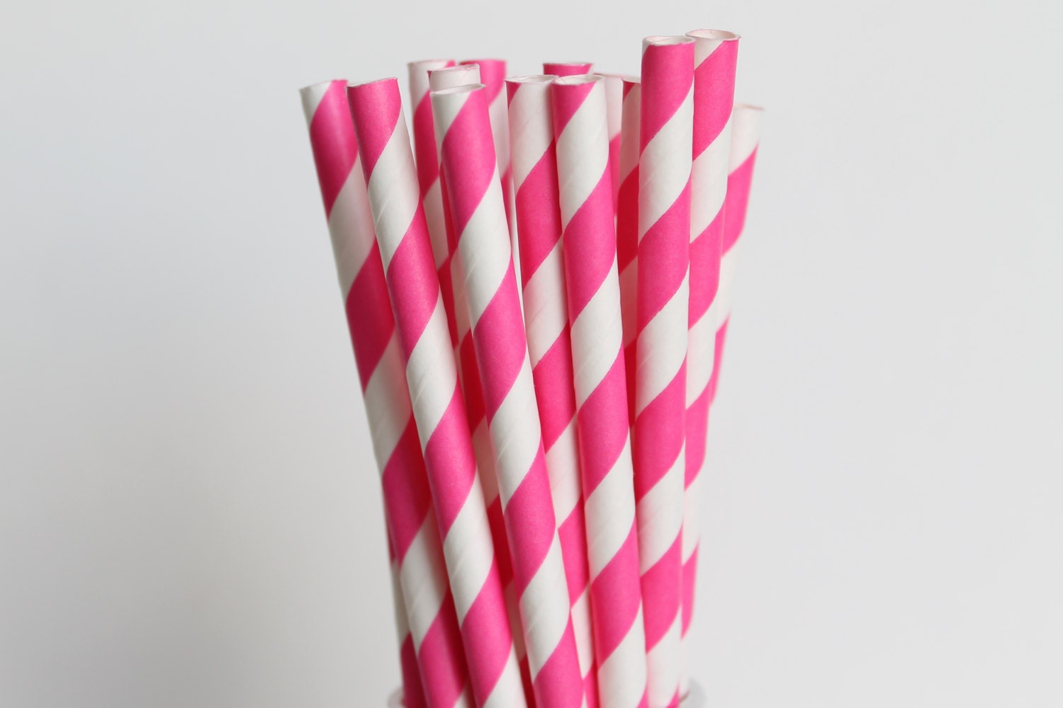 Hot Pink Striped Paper StrawsStriped StrawsHot Pink