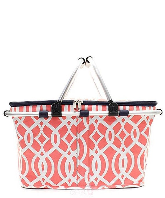 monogrammed picnic basket tote