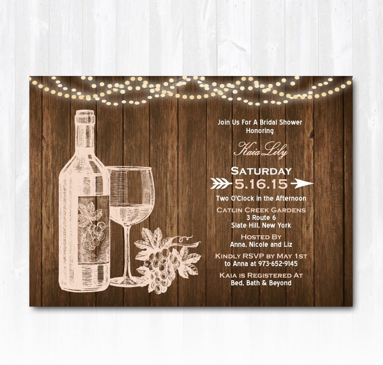 Wine Bridal Shower Invitations 6