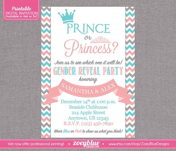 Prince Or Princess Gender Reveal Invitations 5