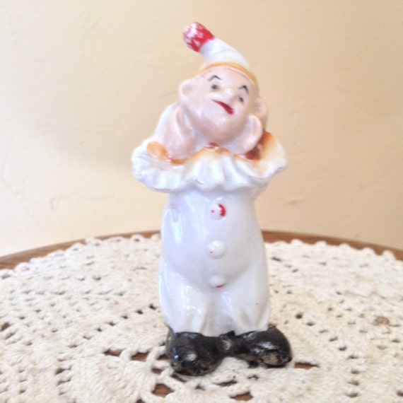 Vintage Adorable Porcelain Clown Figurine Marked Japan in