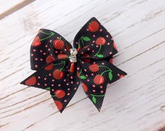 Items similar to Sweet Cherry Hair Clip Cherry Ribbon Sculpture Fruit Hair Clip Summer Hair Clip ...