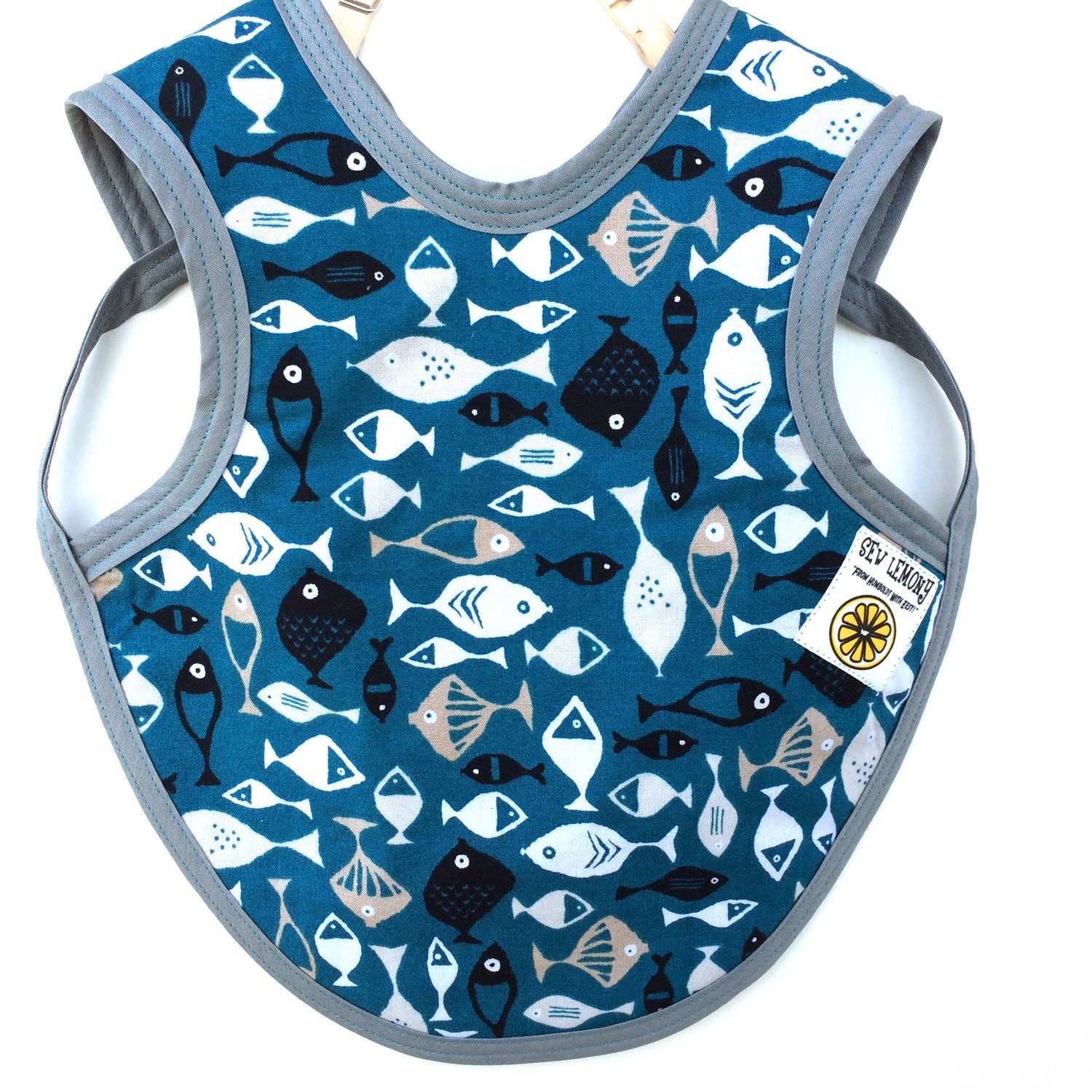 Fish Baby Bib Ocean Baby Bib Seafood Baby Bib Sealife by SewLemony