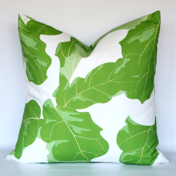 Fig Leaf Decorative Pillow Cover CHOOSE YOUR SIZE by StuckOnHue