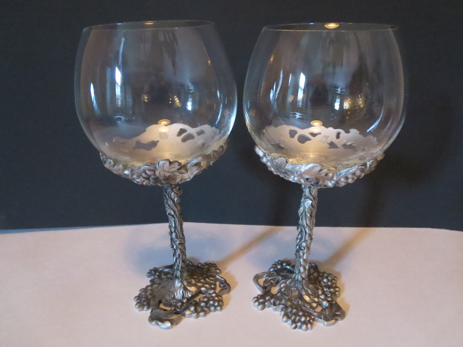 Vintage Pewter wine glasses / Seagull Zinn Canada Pewter