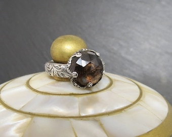 Delicate FlowerMemorial Hair Ring Mourning or Baby Hair Keepsake