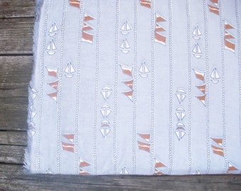 Grey Flannel fabric 2.67 yards, Navy theme fabric, Flannel cotton fabric, Eco-friendly fabric, Soviet vintage fabric, Gift idea, for women