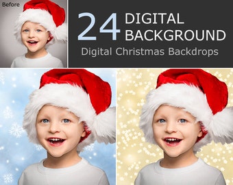Christmas Digital Background - Christmas Digital Backdrop - Photoshop Background