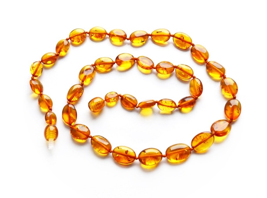 Authentic amber necklace jewelry with genuine Baltic amber