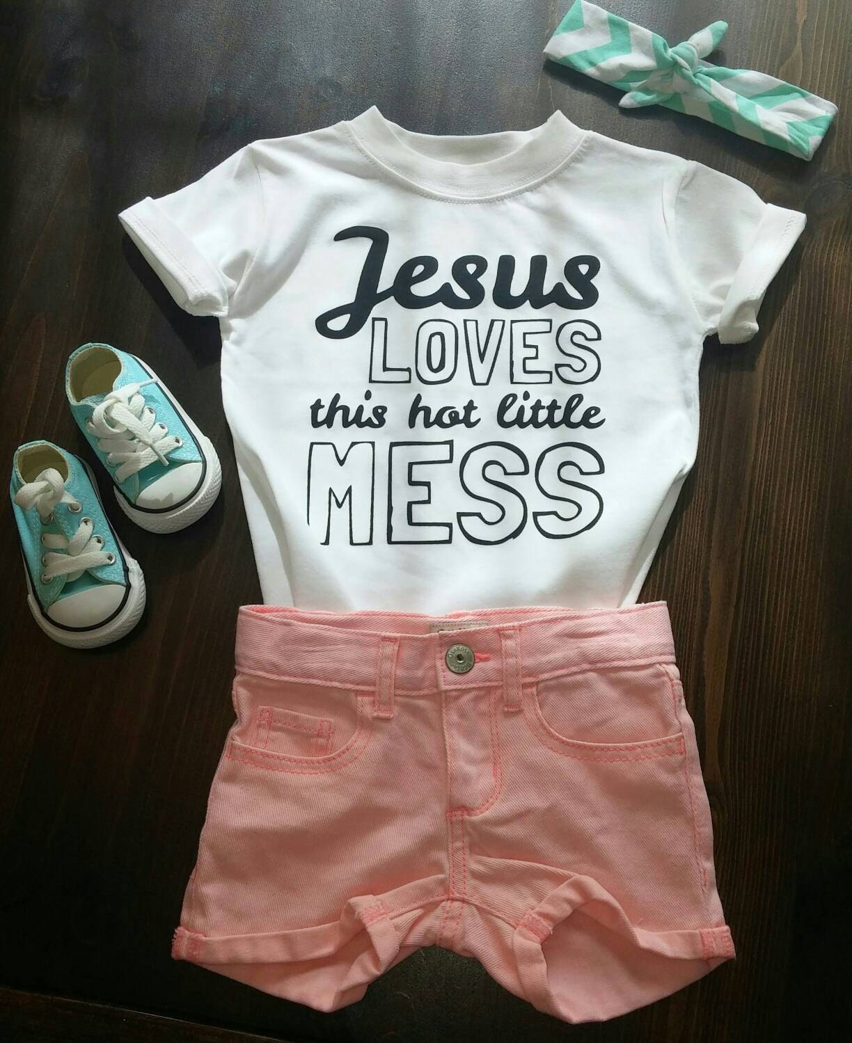 Jesus Loves This Hot Little Mess Toddler Shirt Baby Shirt