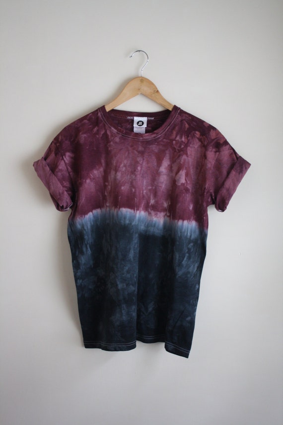 Dip Dye Ombre Tie Dye T-Shirt Unisex Burgundy by JessIrwinClothing
