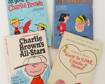 Vintage Set of 4 Paperback Peanuts Books