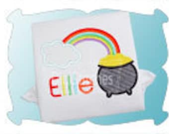 Pot of gold girls St. Patricks day shirt - Pot of gold- Over the rainbow- SAMPLE SALE Rainbow birthday