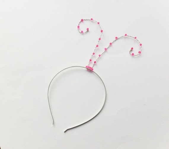 Pink Antenna Headband Wire Butterfly Antenna Headband Spiral