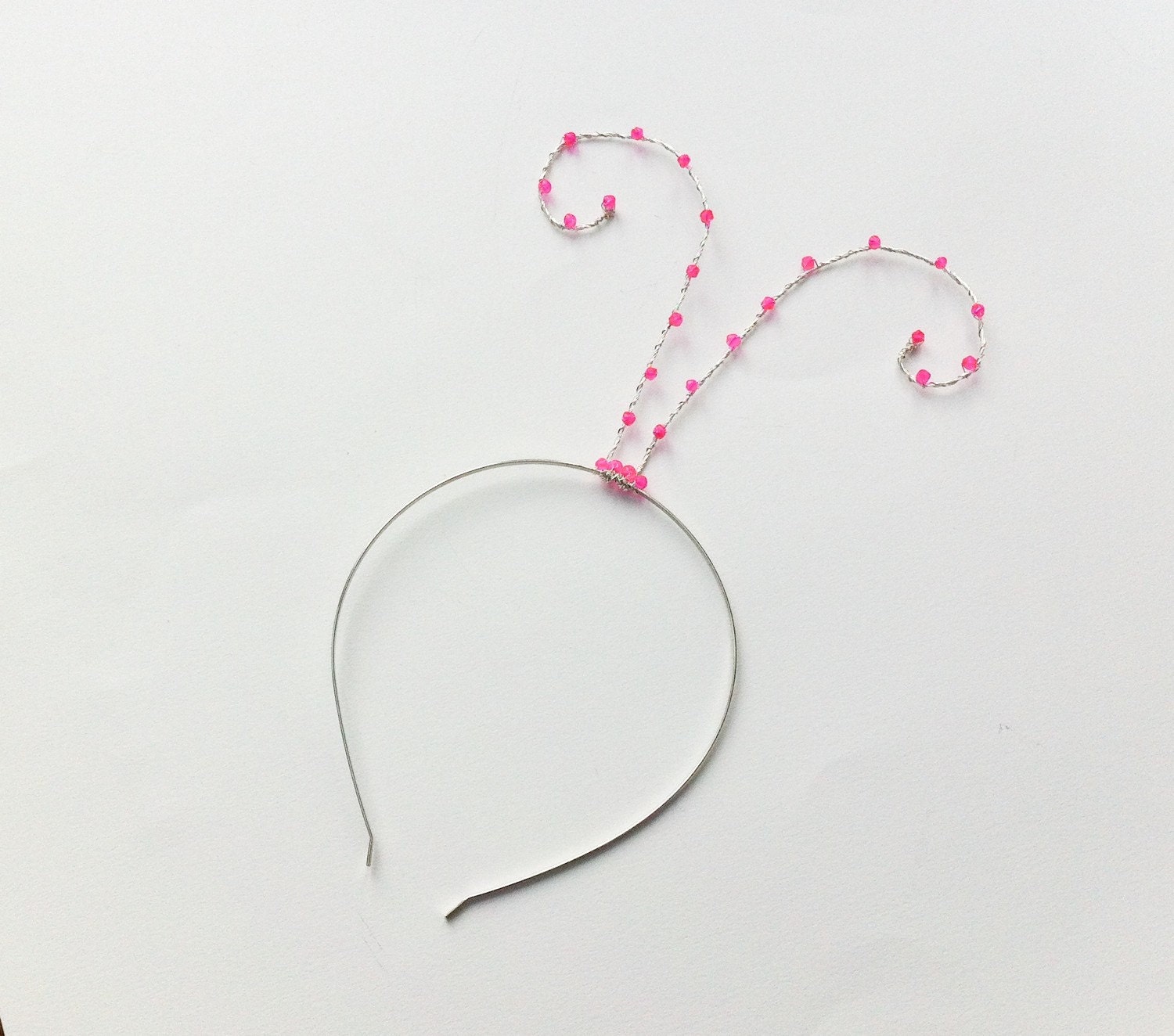 Pink Antenna Headband Wire Butterfly Antenna Headband Spiral