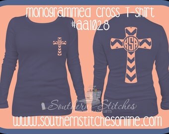 Monogrammed Cross Long Sleeve T-Shirt