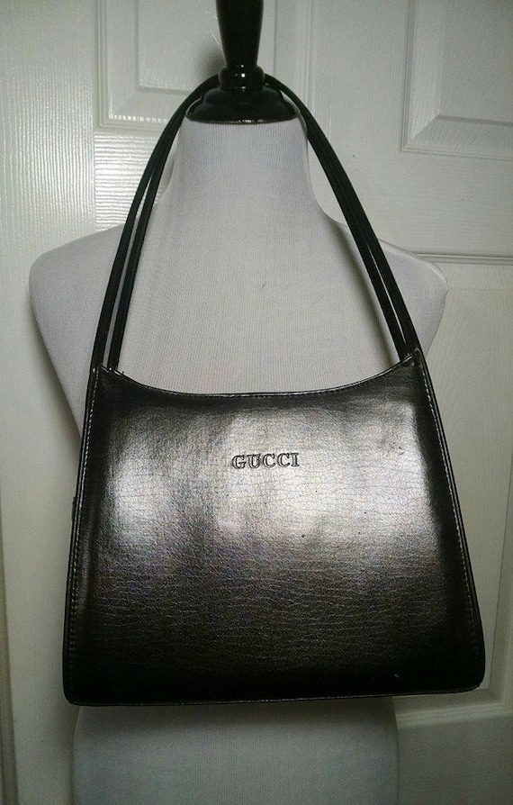 REDUCED 1990s Fun Faux Gucci Purse//Black Shoulder