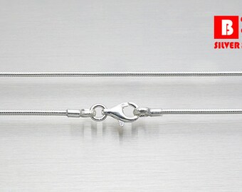 Snake Round Chain, 925 Sterling Silver Necklace, Lobster Clasps (Code : SK14)