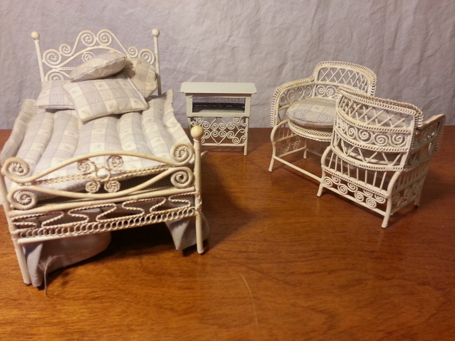 wicker doll bed