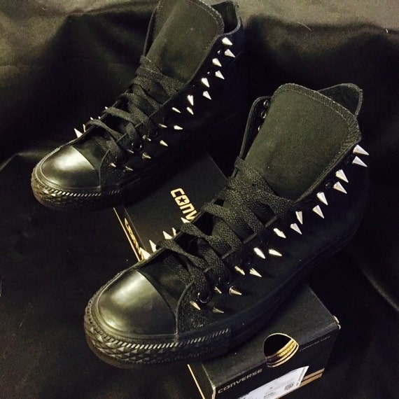black spiked converse