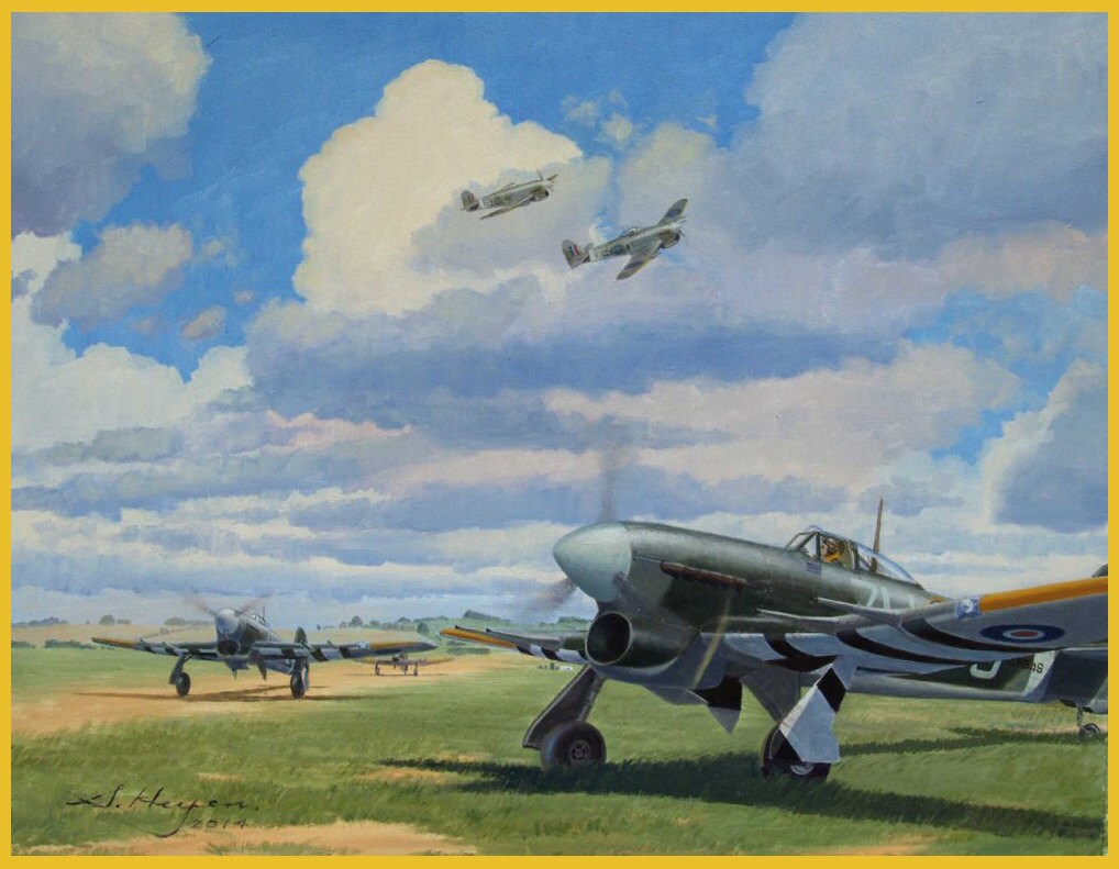 Hawker Typhoon original aviation art original aviation art