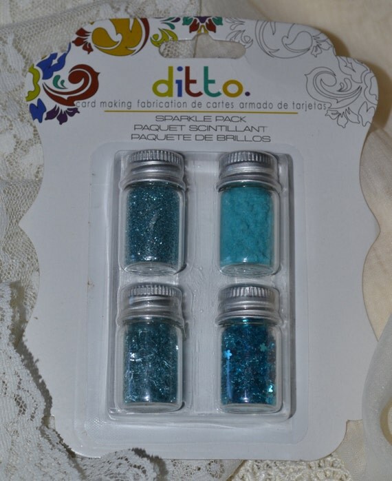 Ditto Sparkle Pack Glitter & Flock Aqua by TheFabricAsylum