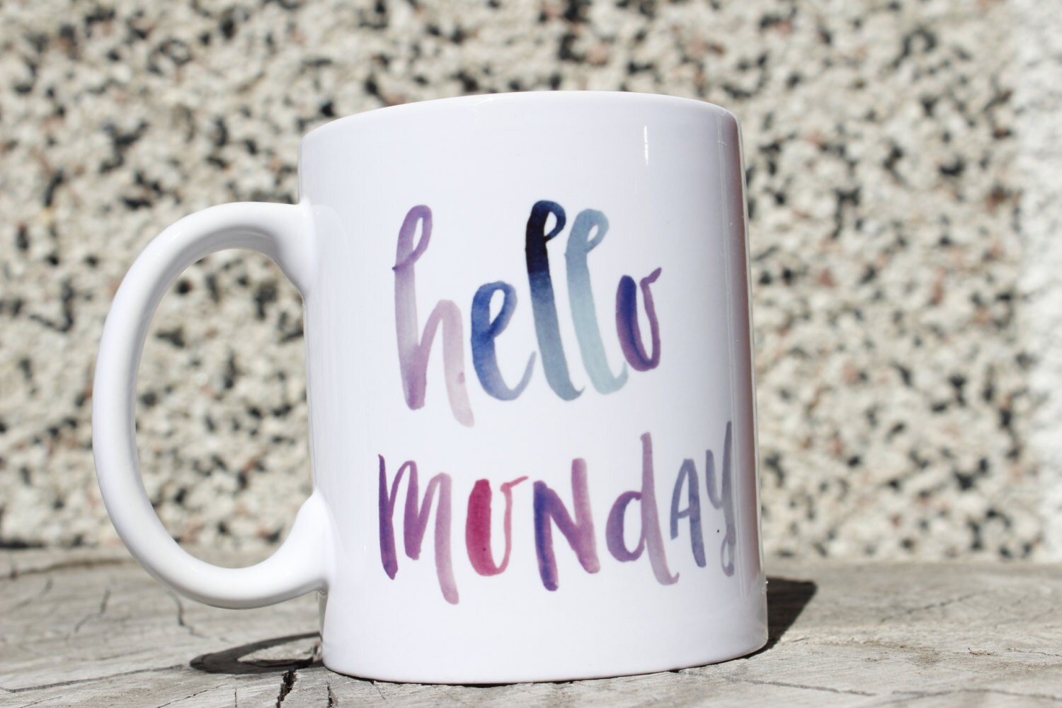 Hello Monday Mug Coffee Mug Message Mug by ElmStStudioPrints