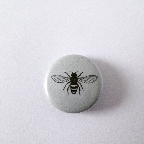 Manchester Worker Bee pin button badge Rain by TheManchesterBee