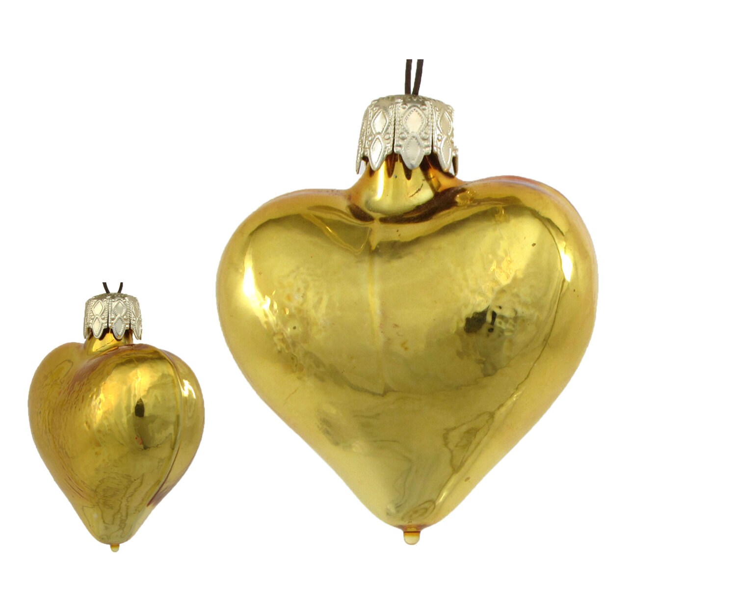 Lauscha Christmas Ornament Glass Heart Valentines Day
