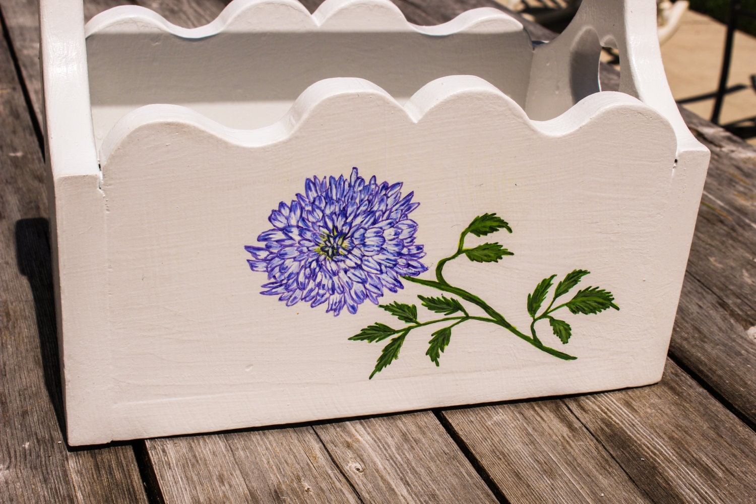 Flower design Garden Caddy // Craft caddy // Storage