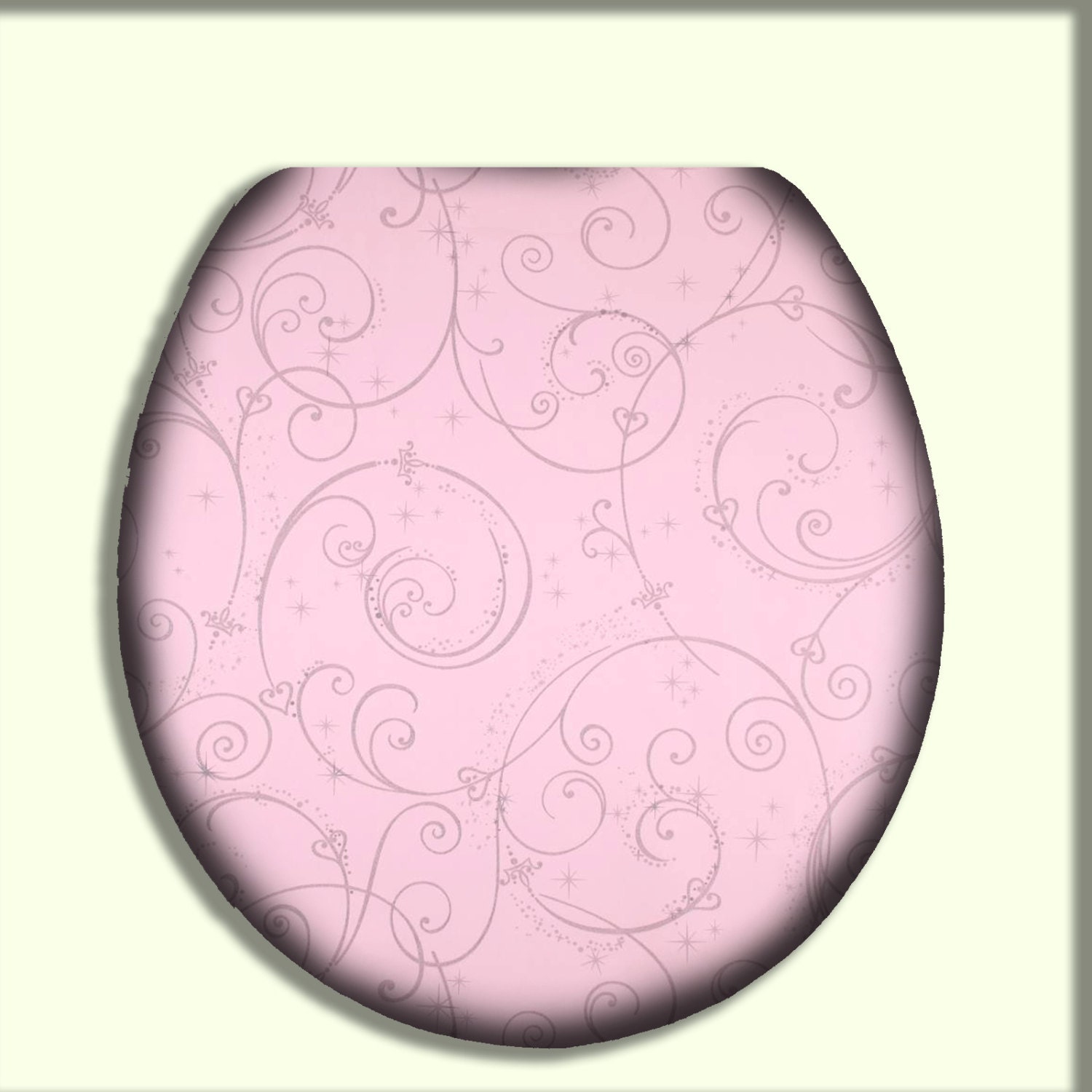 Purple Swirls on Pink Toilet Seat by CityDwellersBoutique on Etsy