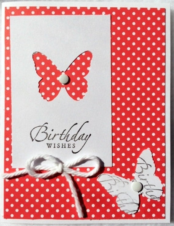 Butterfly Birthday Handmade CardAssorted colors