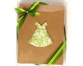 Birthday Cards - Kraft Brown Cards - Handmade Paper Dresses - Thank You Cards - Party Invitations