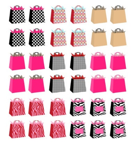 Shopping Bags Planner Stickers Calendar by PlannerBowtique on Etsy