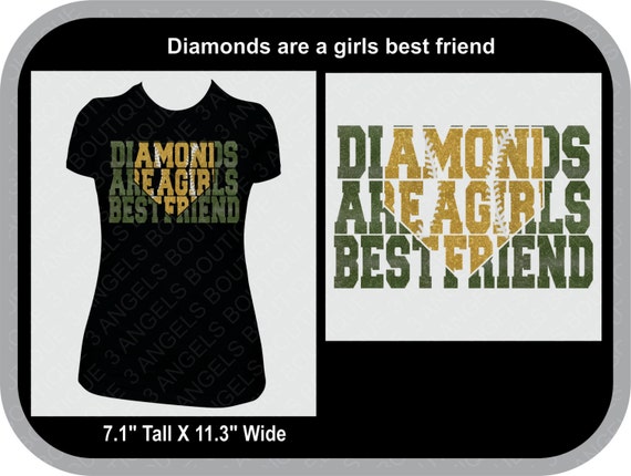 Download Diamonds Are A Girls Best Friend Knock Out Softball SVG Cutter