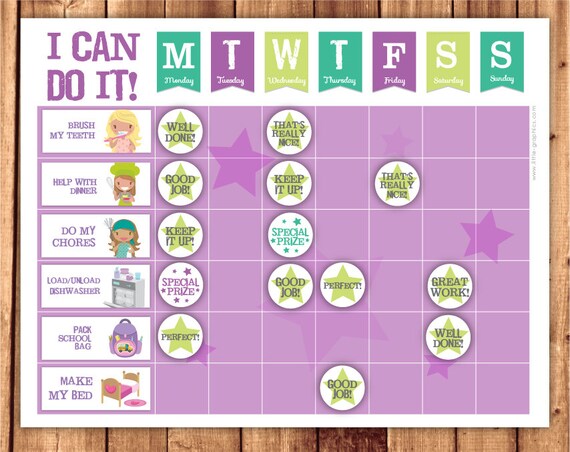 Printable reward chart / chore chart pack / by LittleGraphics
