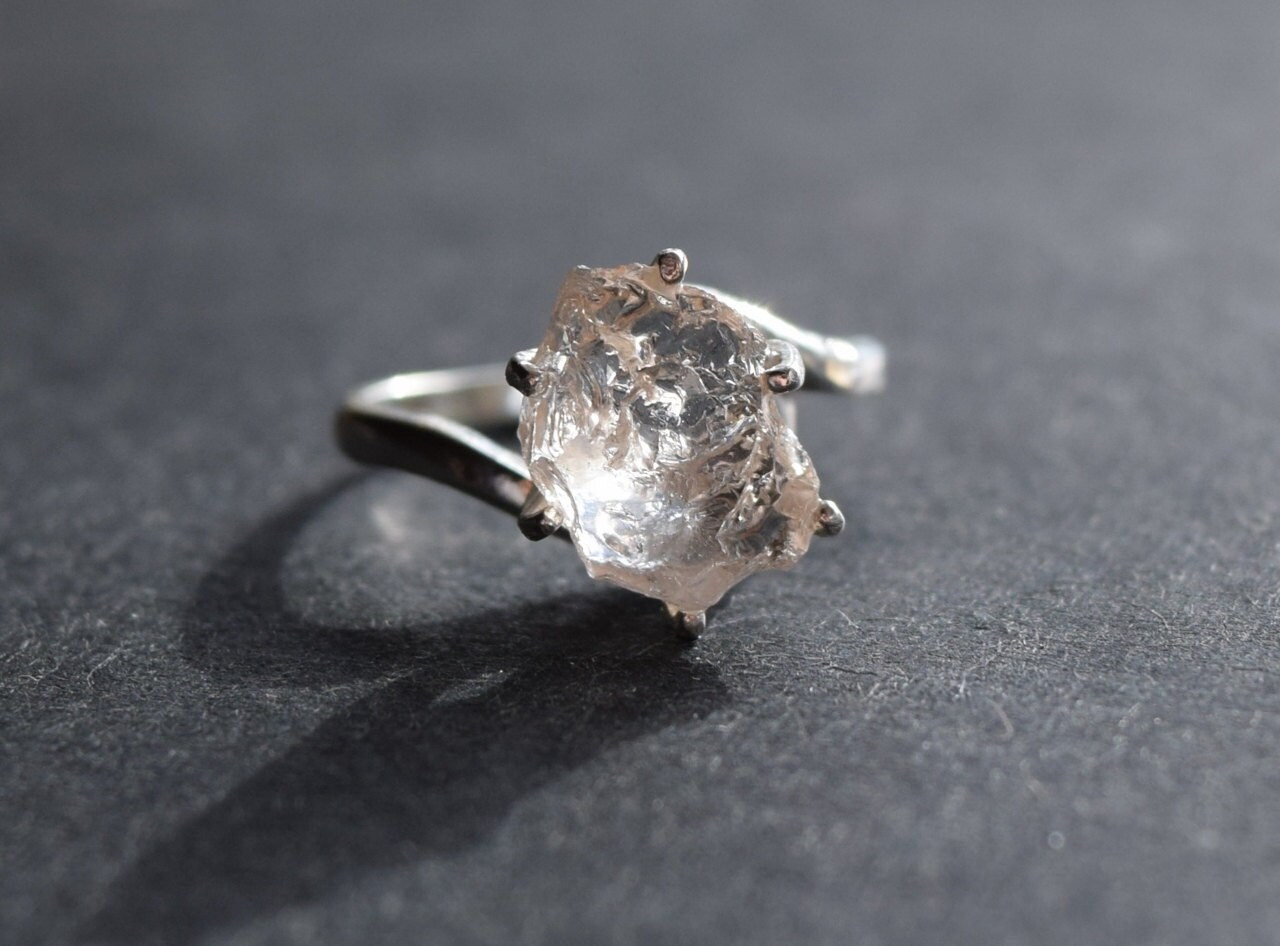 Raw Diamond Engagement Ring Rough Uncut Diamond Wedding Band